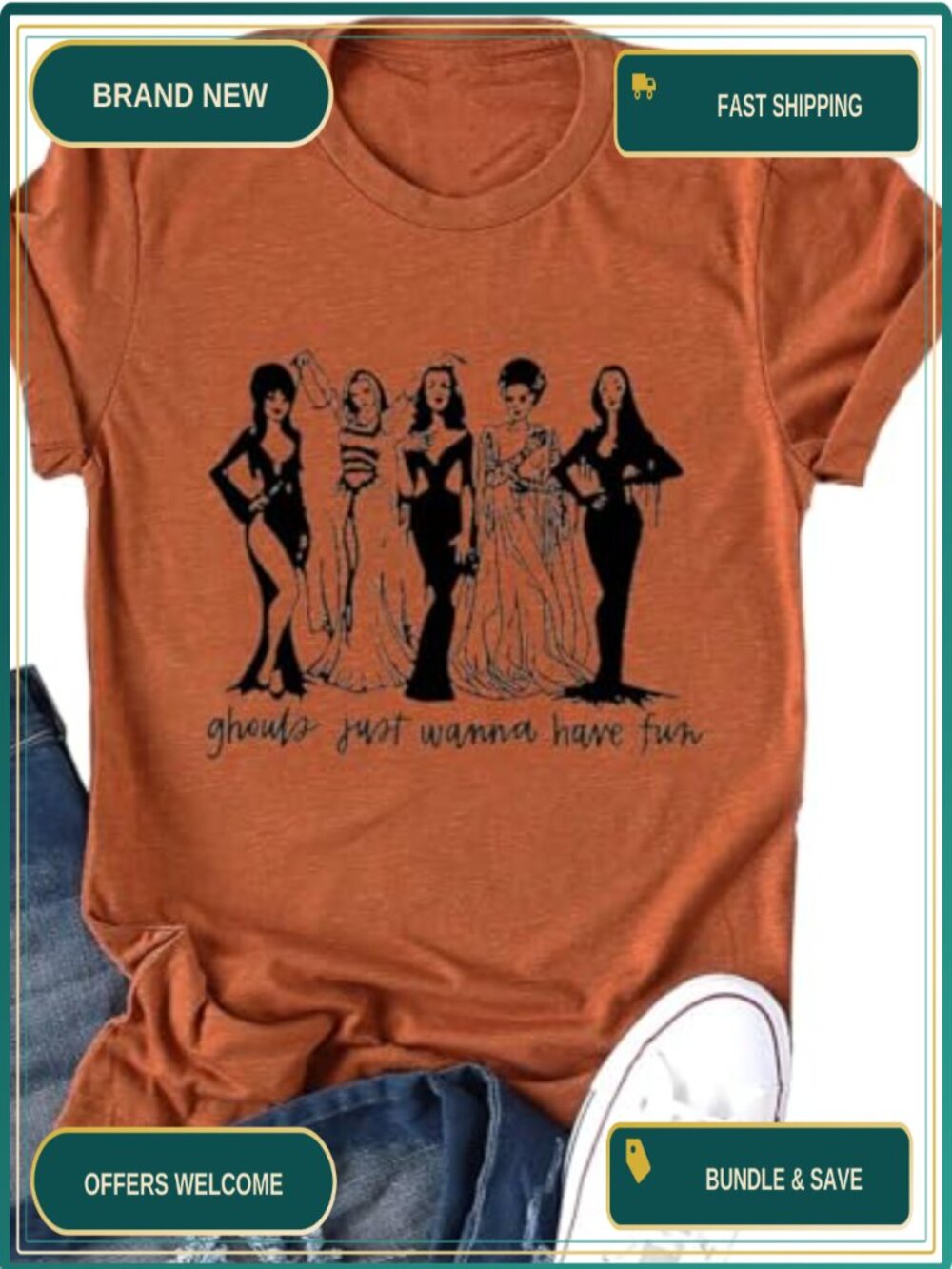 Womens Ghouls Just Wanna Have Fun Halloween Graphic Tee Fall